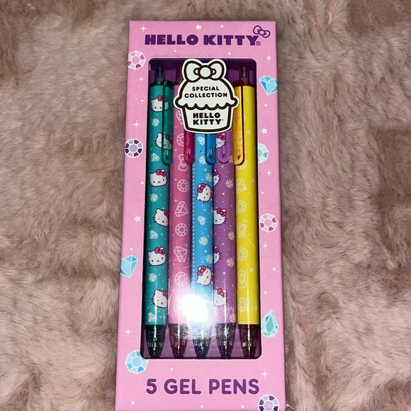 Hello Kitty Metallic Gel Click Pens 5-pack
